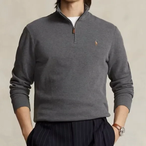 Polo Ralph Lauren, Quarter Zip Pullover, Grey, Men’s Size Large - Picture 14 of 14